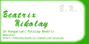 beatrix mikolay business card